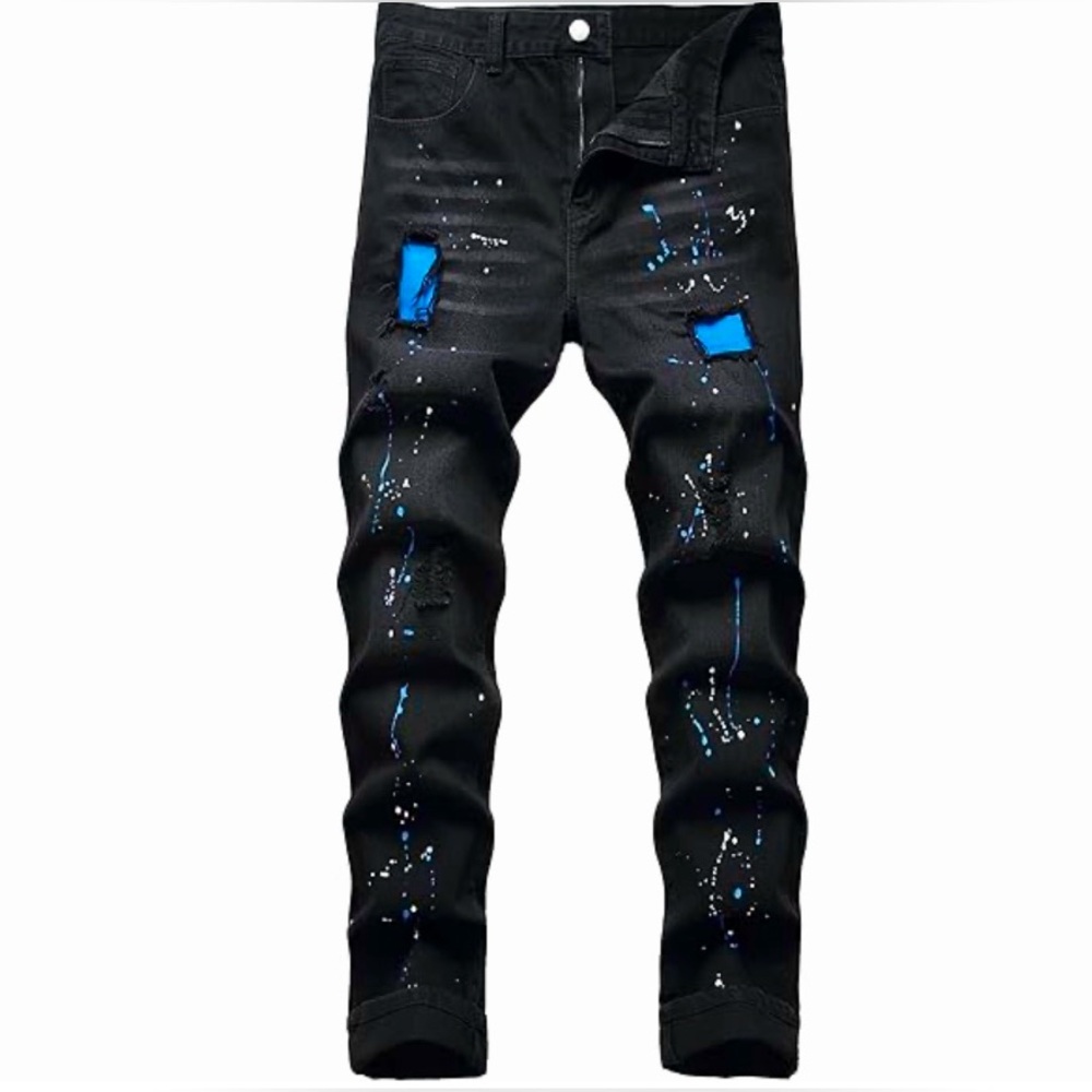 🔥Stylish Black Distressed Men's Jeans🔥